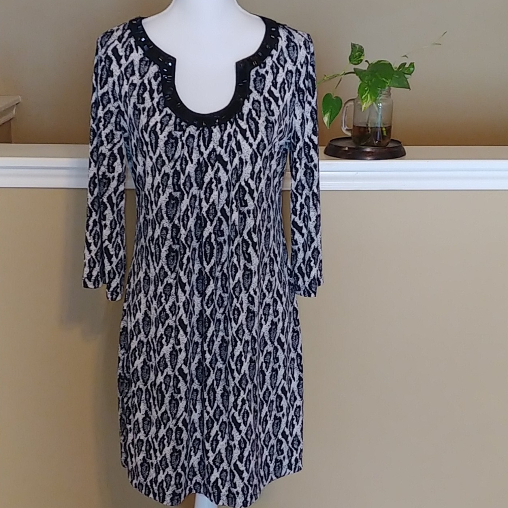 Nicole Miller Shift Animal Print Mini Shift Dress